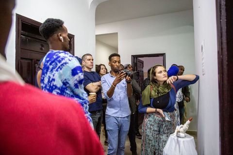 Visitors at the Hangool exhibition