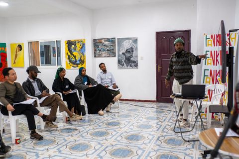 Filmmaking workshop in the workspace