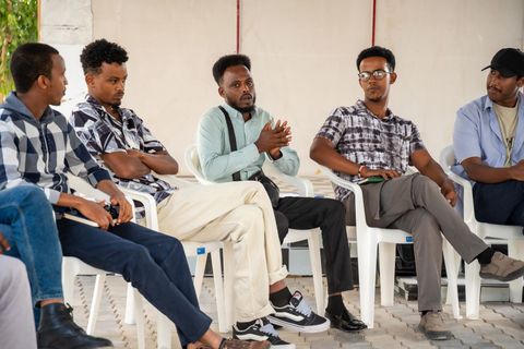 Masterclass participants in a circle