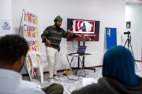 Filmmaking workshop with the camera set up