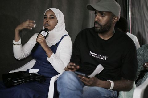 Filmmakers answering questions
