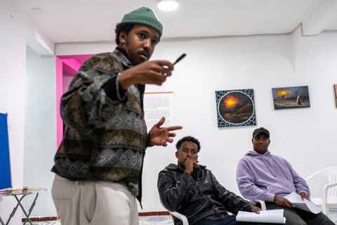 Khalid Adamz explaining a scene