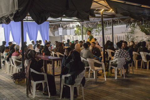The courtyard full for a creative meet-up