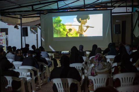 Open-air screening at Fankeenna Film Fest