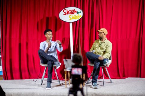Host and guest on the Shaah iyo Shaxan stage